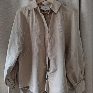 Ba&sh Beige Button-Up Blouse